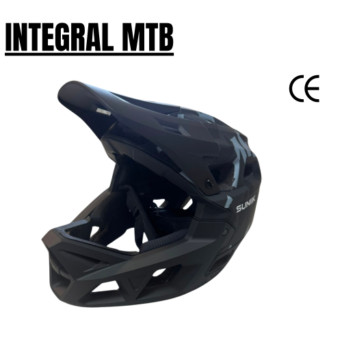 Casco integral MTB talla L — negro y gris Casco integral MTB talla L — negro y gris
