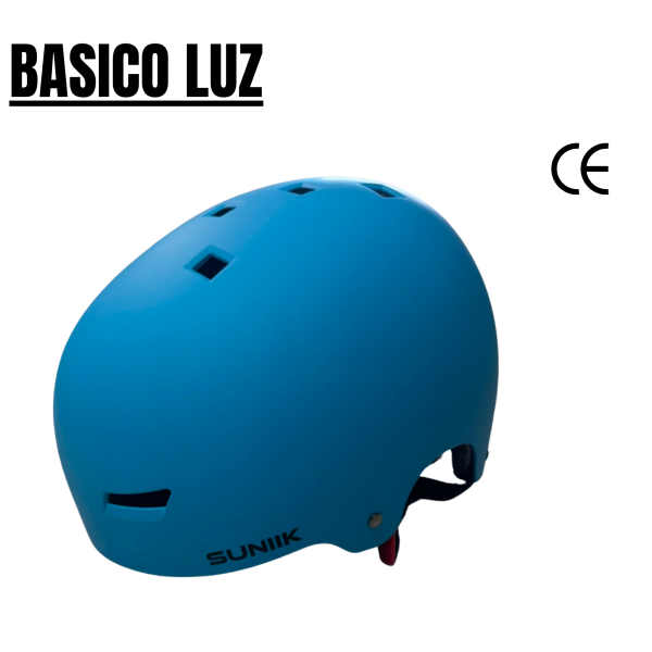 Casco urbano regulable con luz trasera talla L — azul