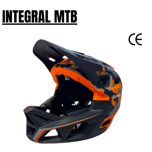 Casco integral MTB talla L — naranja y gris Casco integral MTB talla L — naranja y gris