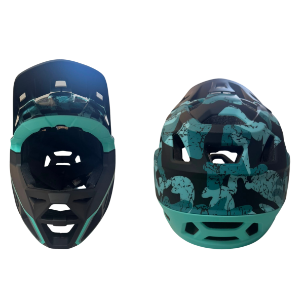 Casco integral MTB talla L — azul y gris