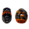 Casco integral MTB talla L — naranja y gris