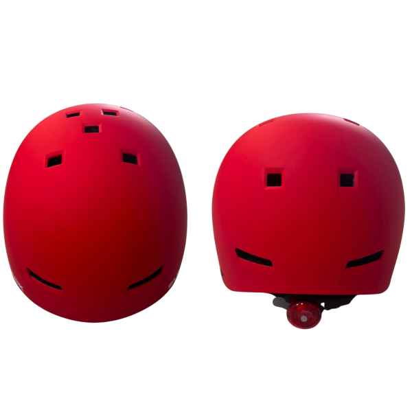 Casco urbano regulable con luz trasera talla L — cereza