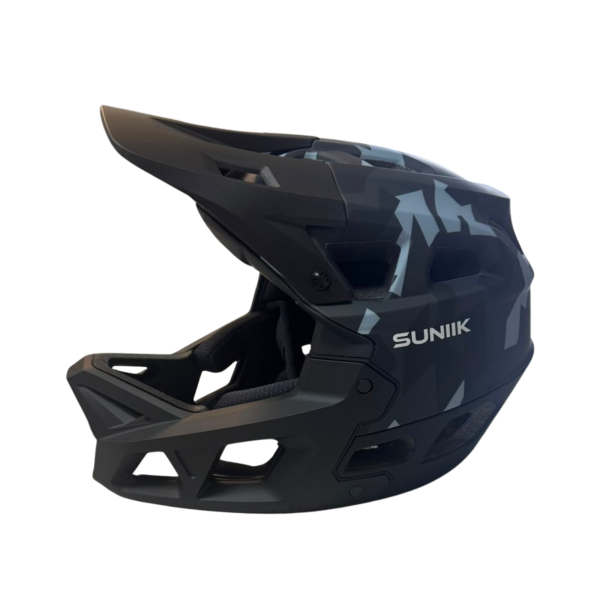 Casco integral MTB talla L — negro y gris