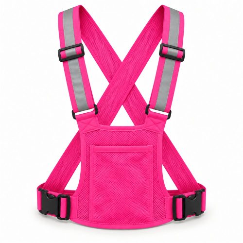 Chaleco Reflectante Ajustable con Bolsillo Rosa Chaleco reflectante con bolsillo A-110E — rosa
