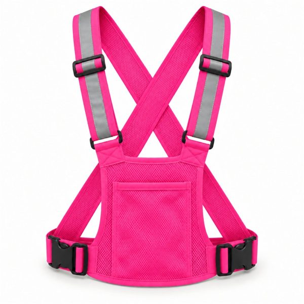 Chaleco reflectante con bolsillo A-110E — rosa