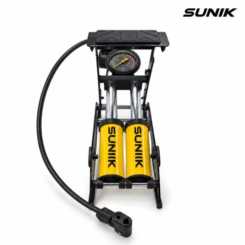 Bomba de pedal SUNIK de doble cilindro con manguera