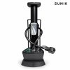 Bomba de pie compacta SUNIK negra con manómetro