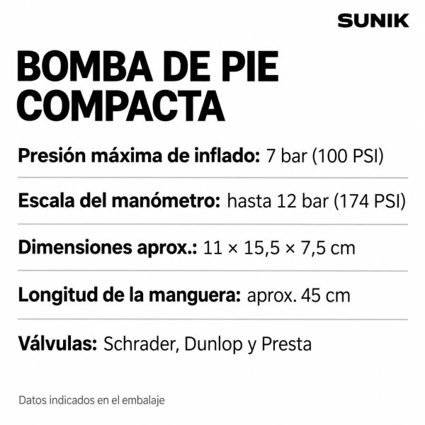 Características de la bomba compacta SUNIK según su embalaje